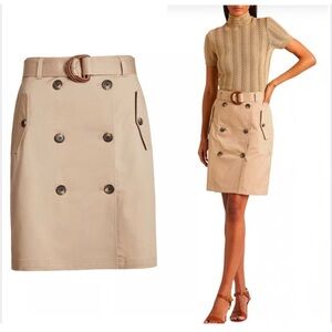 Lauren Ralph Lauren belted micro sanded twill skirt NWT size 8